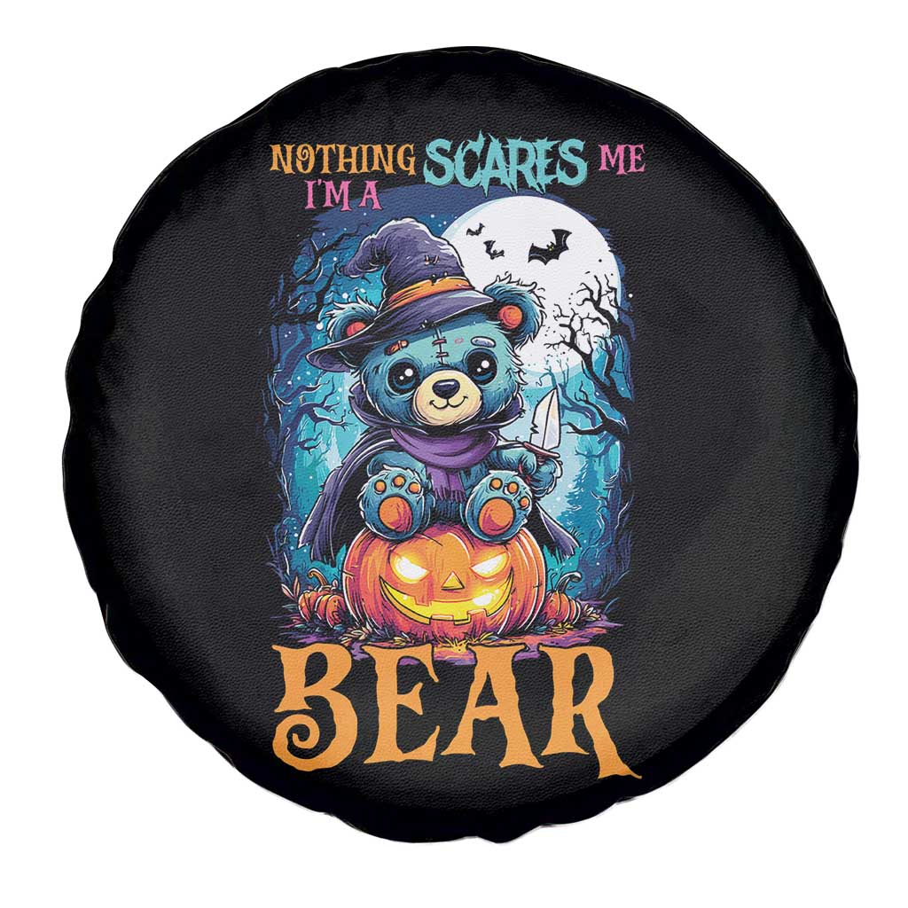 Halloween Killer Witch Teddy Bear Spare Tire Cover Nothing Scares Me - Wonder Print Shop