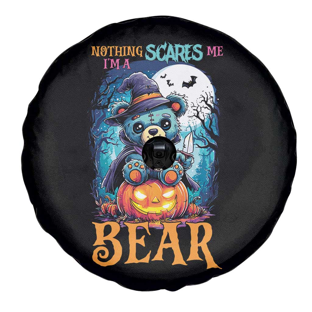 Halloween Killer Witch Teddy Bear Spare Tire Cover Nothing Scares Me - Wonder Print Shop