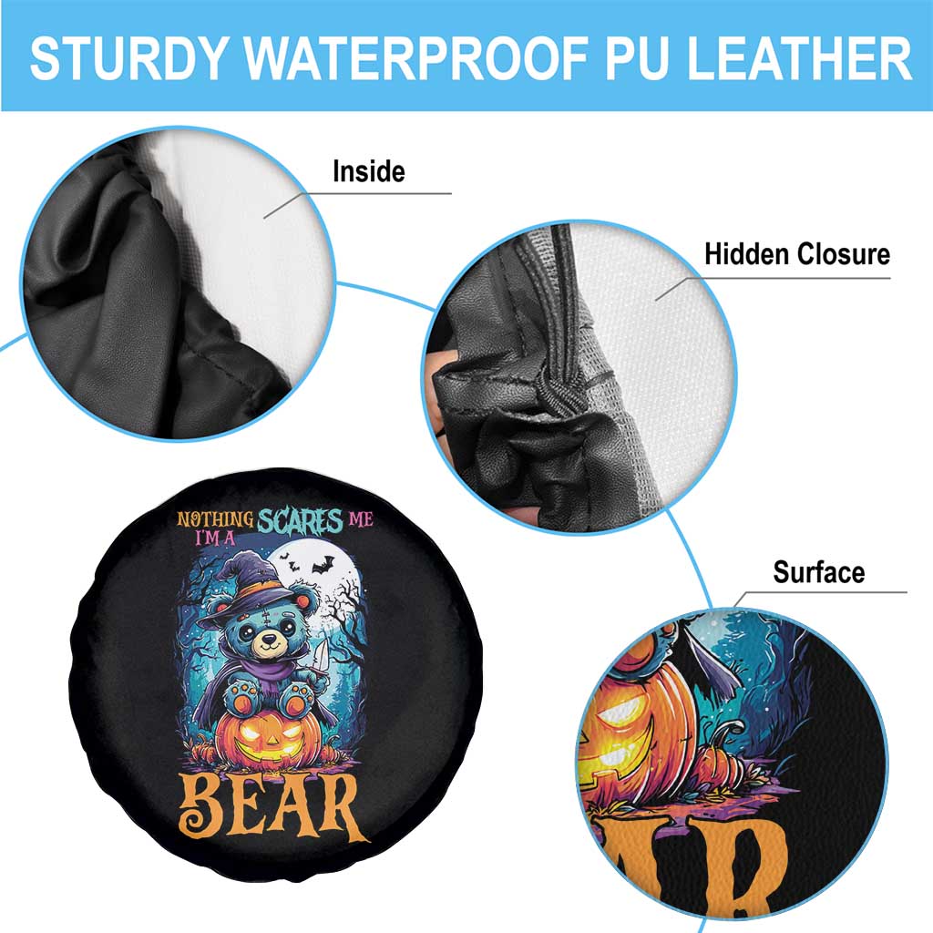 Halloween Killer Witch Teddy Bear Spare Tire Cover Nothing Scares Me - Wonder Print Shop