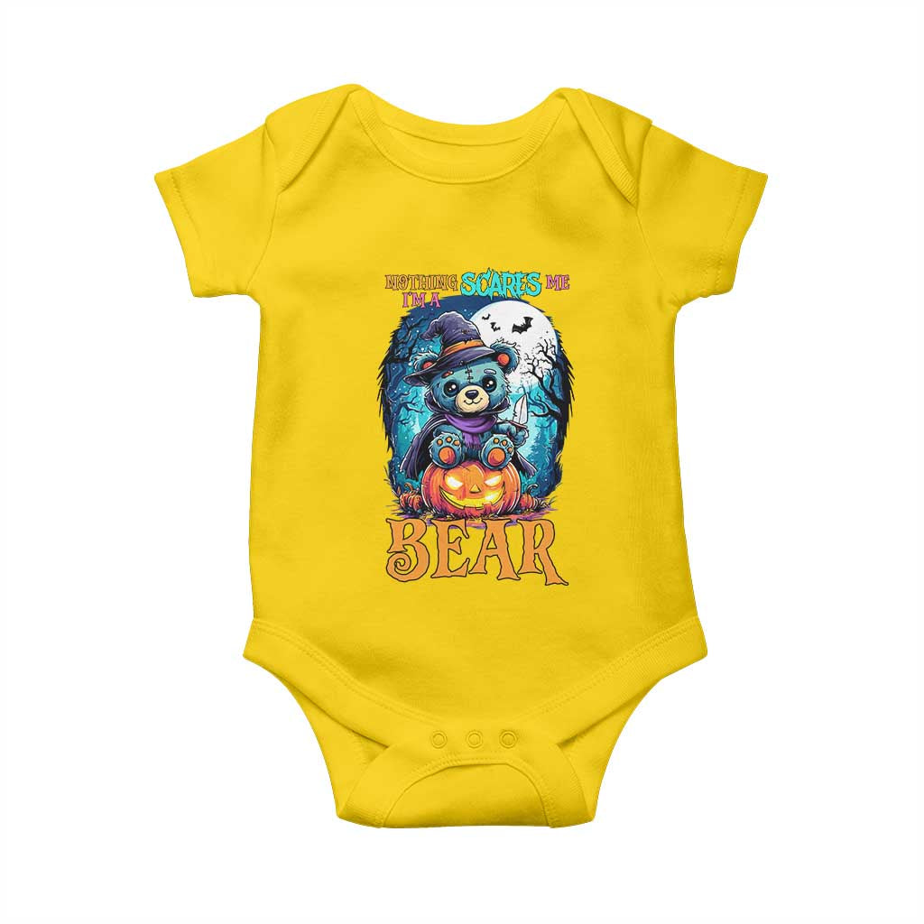 Halloween Killer Witch Teddy Bear Baby Onesie Nothing Scares Me - Wonder Print Shop