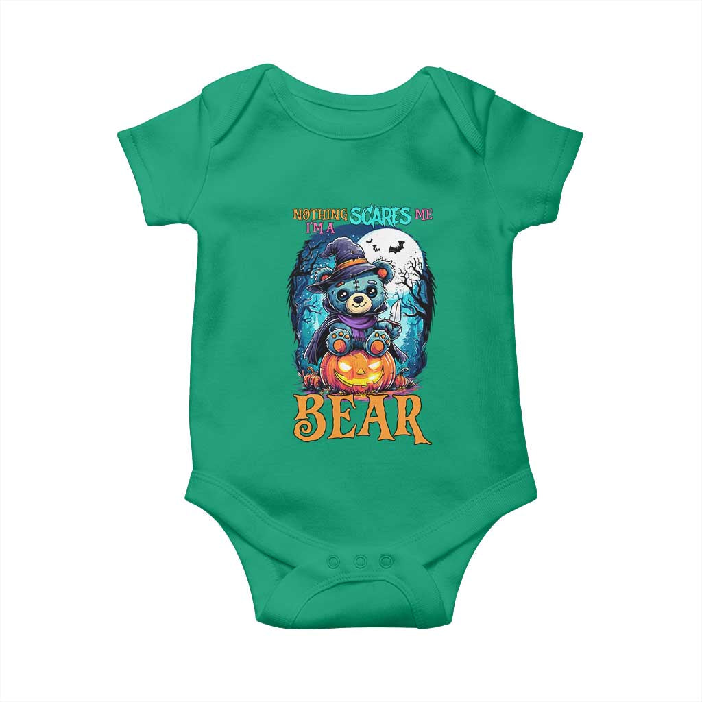 Halloween Killer Witch Teddy Bear Baby Onesie Nothing Scares Me - Wonder Print Shop