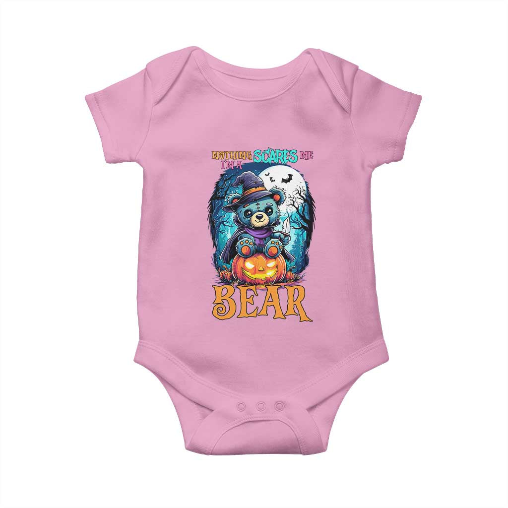 Halloween Killer Witch Teddy Bear Baby Onesie Nothing Scares Me - Wonder Print Shop