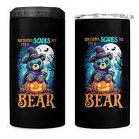 Halloween Killer Witch Teddy Bear 4 in 1 Can Cooler Tumbler Nothing Scares Me