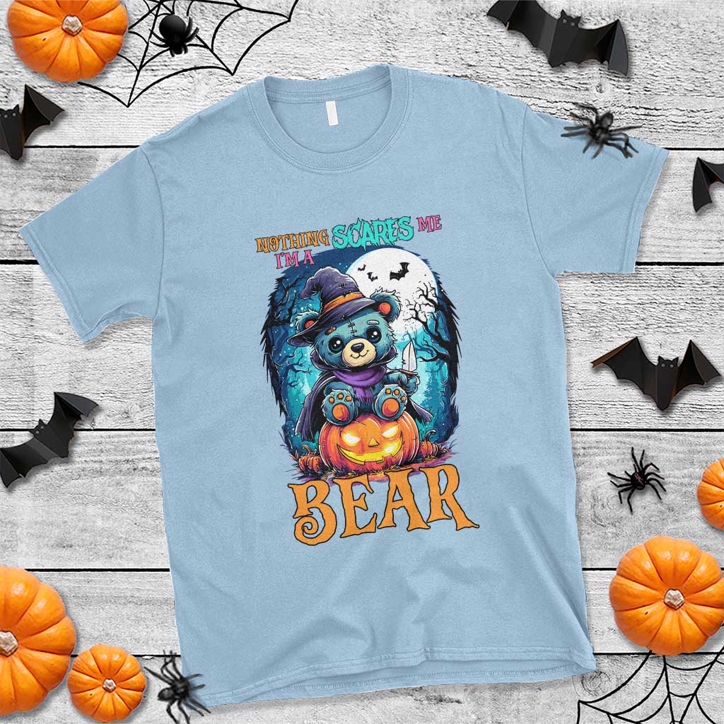 Halloween Killer Witch Teddy Bear T Shirt Nothing Scares Me - Wonder Print Shop