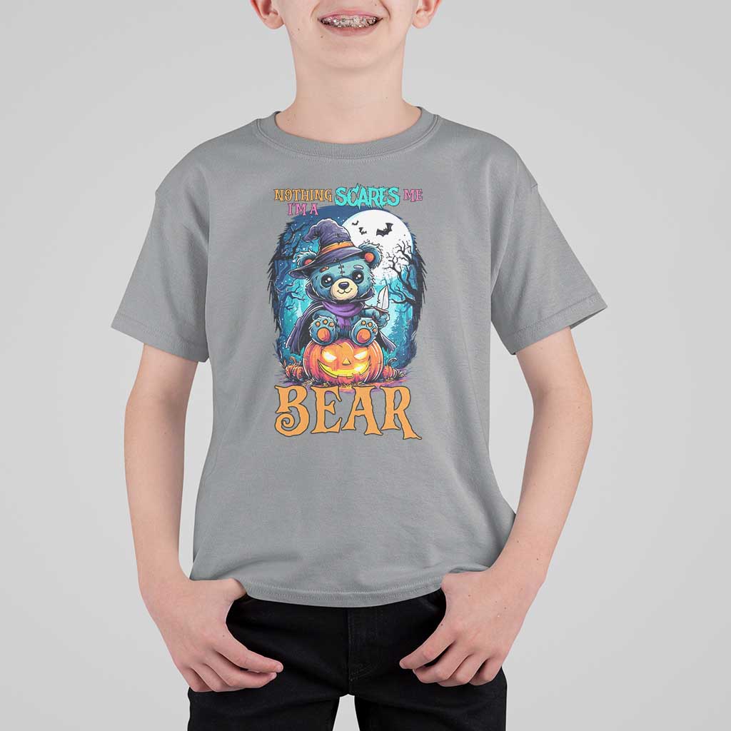 Halloween Killer Witch Teddy Bear T Shirt For Kid Nothing Scares Me - Wonder Print Shop