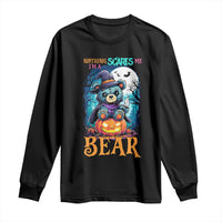 Halloween Killer Witch Teddy Bear Long Sleeve Shirt Nothing Scares Me - Wonder Print Shop