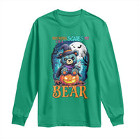 Halloween Killer Witch Teddy Bear Long Sleeve Shirt Nothing Scares Me - Wonder Print Shop