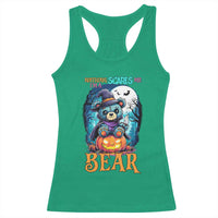 Halloween Killer Witch Teddy Bear Racerback Tank Top Nothing Scares Me - Wonder Print Shop