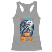 Halloween Killer Witch Teddy Bear Racerback Tank Top Nothing Scares Me - Wonder Print Shop