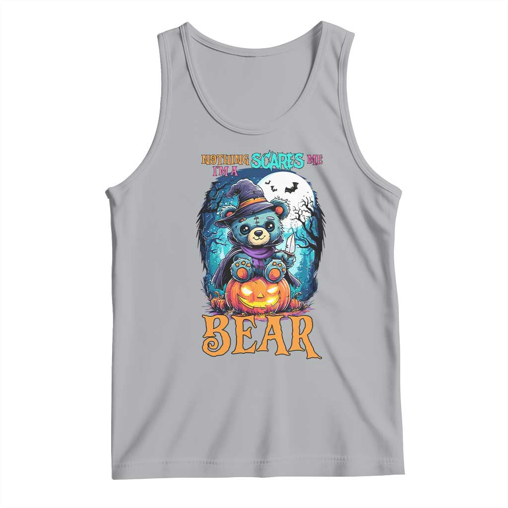 Halloween Killer Witch Teddy Bear Tank Top Nothing Scares Me - Wonder Print Shop