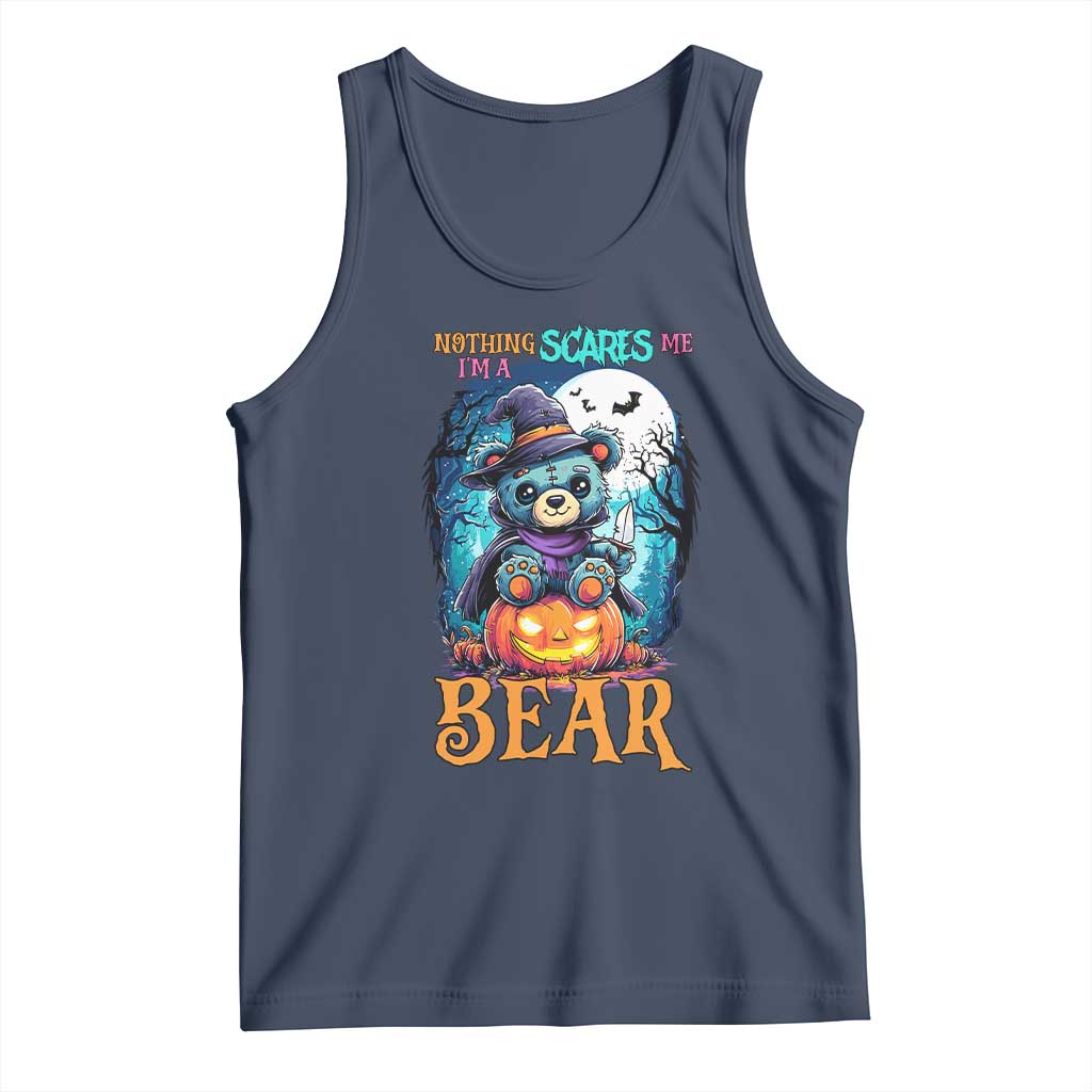 Halloween Killer Witch Teddy Bear Tank Top Nothing Scares Me - Wonder Print Shop