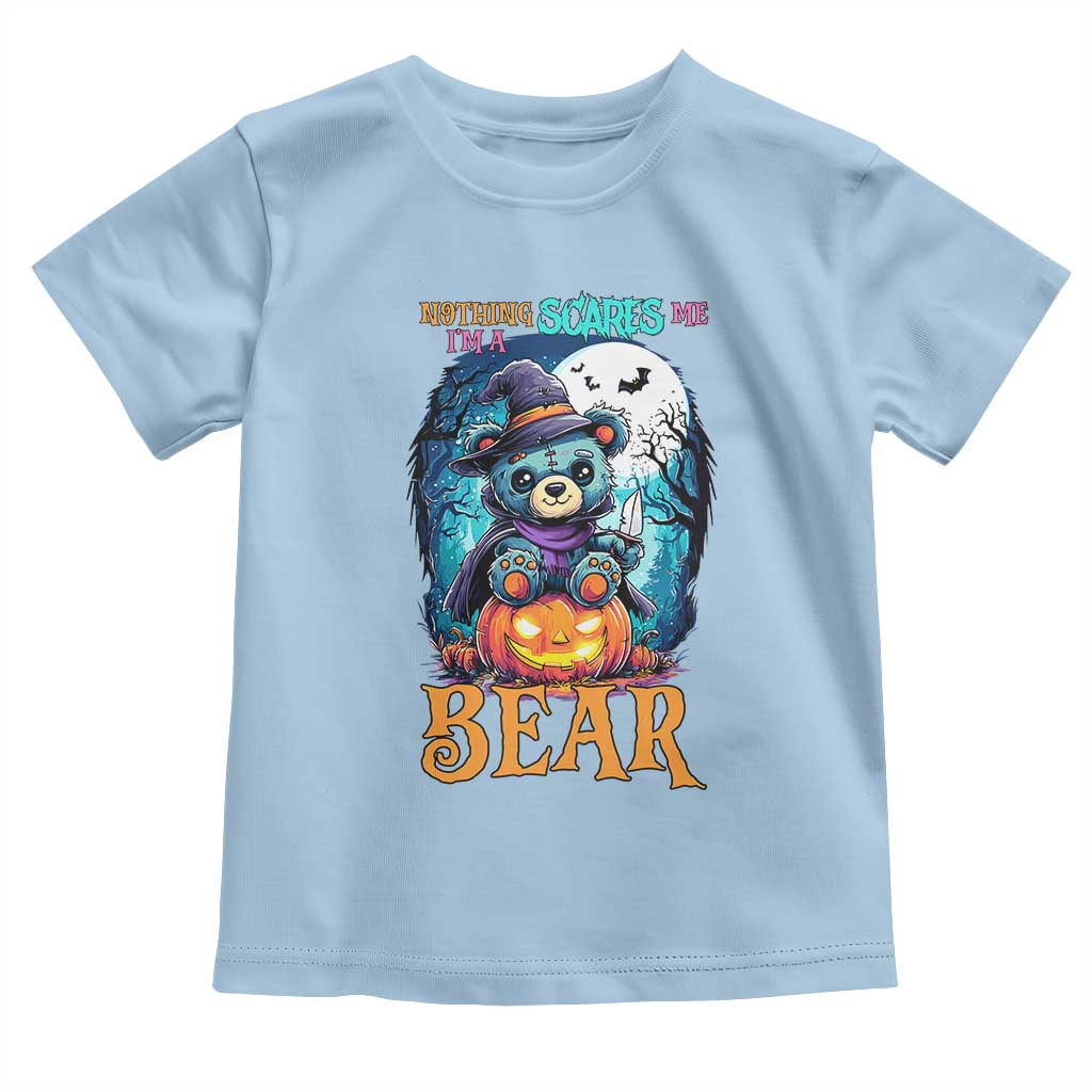 Halloween Killer Witch Teddy Bear Toddler T Shirt Nothing Scares Me - Wonder Print Shop
