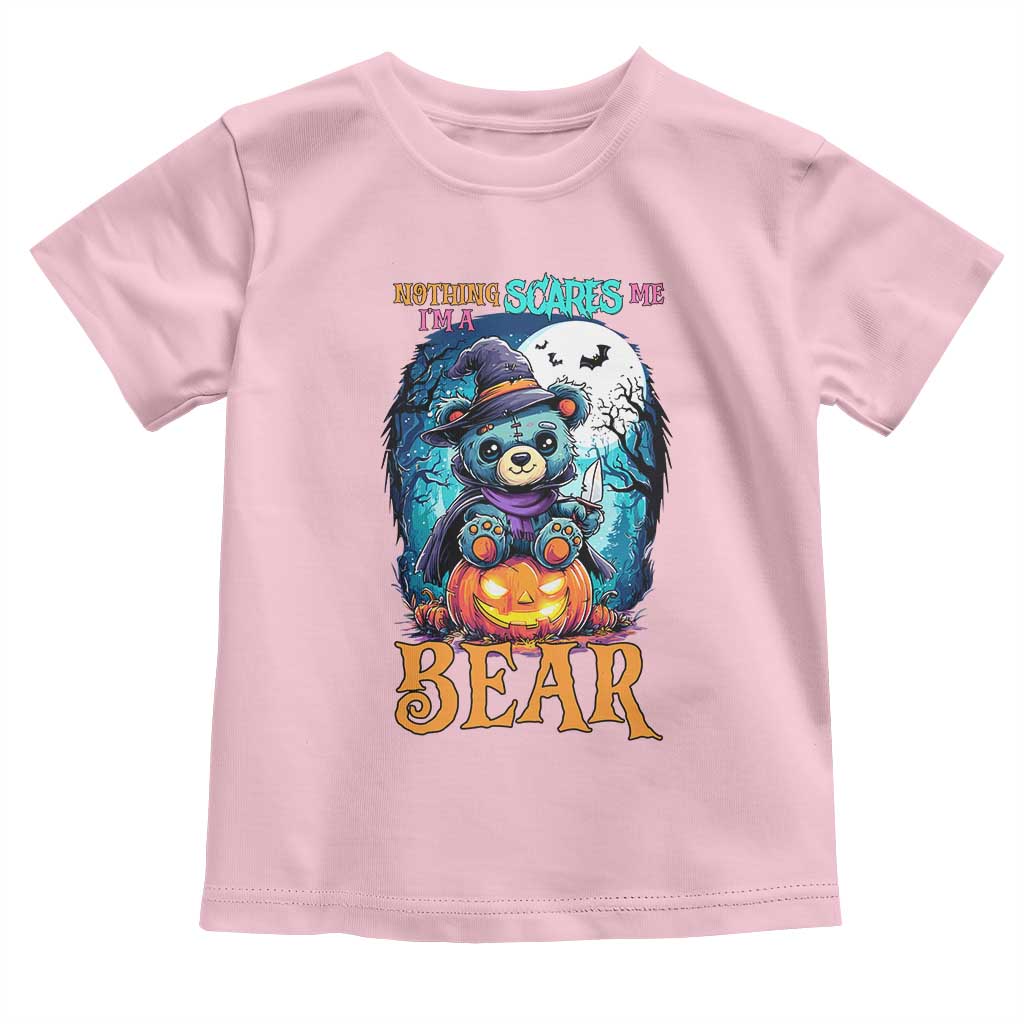 Halloween Killer Witch Teddy Bear Toddler T Shirt Nothing Scares Me - Wonder Print Shop