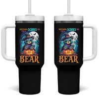 Halloween Killer Witch Teddy Bear Tumbler With Handle Nothing Scares Me