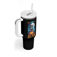 Halloween Killer Witch Teddy Bear Tumbler With Handle Nothing Scares Me
