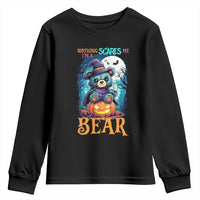 Halloween Killer Witch Teddy Bear Youth Sweatshirt Nothing Scares Me - Wonder Print Shop