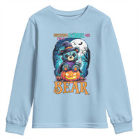 Halloween Killer Witch Teddy Bear Youth Sweatshirt Nothing Scares Me - Wonder Print Shop