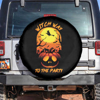 Halloween Witch Way To The Party Spare Tire Cover Black Cat Pumpkin - Wonder Print Shop