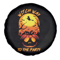 Halloween Witch Way To The Party Spare Tire Cover Black Cat Pumpkin - Wonder Print Shop