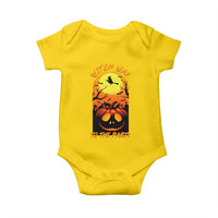 Halloween Witch Way To The Party Baby Onesie Black Cat Pumpkin - Wonder Print Shop