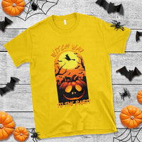 Halloween Witch Way To The Party T Shirt Black Cat Pumpkin - Wonder Print Shop