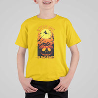 Halloween Witch Way To The Party T Shirt For Kid Black Cat Pumpkin - Wonder Print Shop
