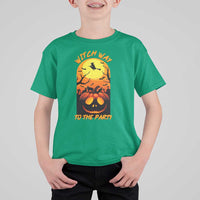 Halloween Witch Way To The Party T Shirt For Kid Black Cat Pumpkin - Wonder Print Shop