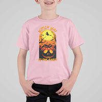 Halloween Witch Way To The Party T Shirt For Kid Black Cat Pumpkin - Wonder Print Shop