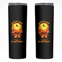 Halloween Witch Way To The Party Skinny Tumbler Black Cat Pumpkin