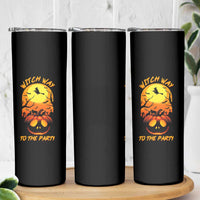 Halloween Witch Way To The Party Skinny Tumbler Black Cat Pumpkin