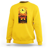 Halloween Witch Way To The Party Sweatshirt Black Cat Pumpkin - Wonder Print Shop