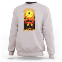 Halloween Witch Way To The Party Sweatshirt Black Cat Pumpkin - Wonder Print Shop