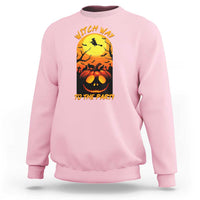 Halloween Witch Way To The Party Sweatshirt Black Cat Pumpkin - Wonder Print Shop