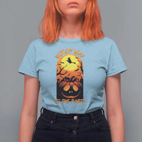 Halloween Witch Way To The Party T Shirt For Women Black Cat Pumpkin - Wonder Print Shop