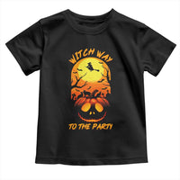 Halloween Witch Way To The Party Toddler T Shirt Black Cat Pumpkin - Wonder Print Shop