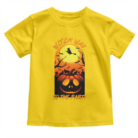 Halloween Witch Way To The Party Toddler T Shirt Black Cat Pumpkin - Wonder Print Shop
