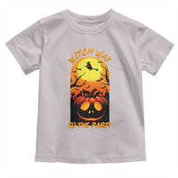 Halloween Witch Way To The Party Toddler T Shirt Black Cat Pumpkin - Wonder Print Shop
