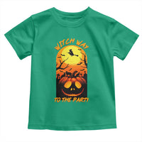 Halloween Witch Way To The Party Toddler T Shirt Black Cat Pumpkin - Wonder Print Shop