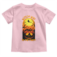Halloween Witch Way To The Party Toddler T Shirt Black Cat Pumpkin - Wonder Print Shop
