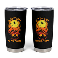 Halloween Witch Way To The Party Tumbler Cup Black Cat Pumpkin