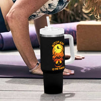 Halloween Witch Way To The Party Tumbler With Handle Black Cat Pumpkin