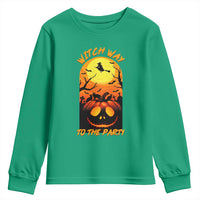 Halloween Witch Way To The Party Youth Sweatshirt Black Cat Pumpkin - Wonder Print Shop