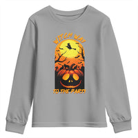 Halloween Witch Way To The Party Youth Sweatshirt Black Cat Pumpkin - Wonder Print Shop