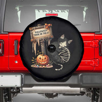 Halloween Trick Or Treat Black Cat Skeleton Halloween Spare Tire Cover - Wonder Print Shop