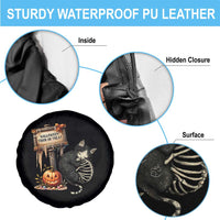 Halloween Trick Or Treat Black Cat Skeleton Halloween Spare Tire Cover - Wonder Print Shop