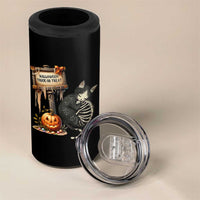 Halloween Trick Or Treat Black Cat Skeleton Halloween 4 in 1 Can Cooler Tumbler