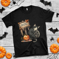 Halloween Trick Or Treat Black Cat Skeleton T Shirt - Wonder Print Shop