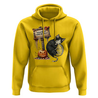 Halloween Trick Or Treat Black Cat Skeleton Hoodie - Wonder Print Shop