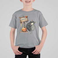 Halloween Trick Or Treat Black Cat Skeleton T Shirt For Kid - Wonder Print Shop