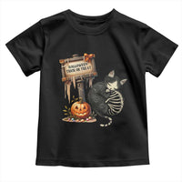 Halloween Trick Or Treat Black Cat Skeleton Toddler T Shirt - Wonder Print Shop